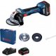 BOSCH 06019H9021 GWS 180-LI (125 mm) Akkus sarokcsiszoló + 2 X 4.0 Ah Akku + GAL 18V-40 EU Töltő + Szállítókoffer