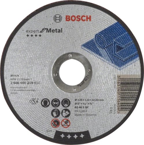 BOSCH 2608600219 Expert for Metal AS 46 S BF  egyenes AS 46 S BF, 125 mm, 1,6 mm