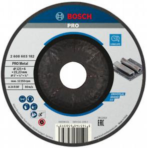 BOSCH 2608603182 PRO Metal csiszolótárcsa kis sarokcsiszolóhoz, A 24 P BF hajlított  A 24 P BF, 125 mm, 22,23 mm, 6,0 mm