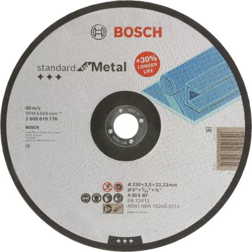 BOSCH 2608619776 Standard for Metal A 30 S BF hajlított 230 x 2,5 x 22,23 mm