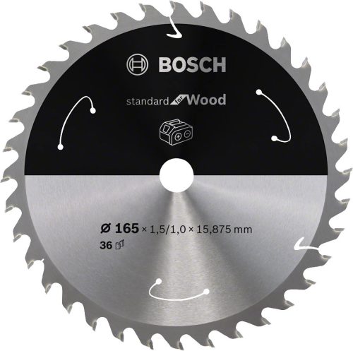 BOSCH 2608837687 Standard for Wood körfűrészlap akkumulátoros fűrészekhez 165x1,5/1x20 T48