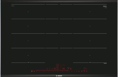 BOSCH PXY875DE3E Serie|8 Beépíthető indukciós főzőlap | DirectSelect Premium | PowerBoost | PanBoost | PerfectFry | PerfectCook | Kiterjesztett FlexZone | Komfort Profil | 80 cm | Fekete